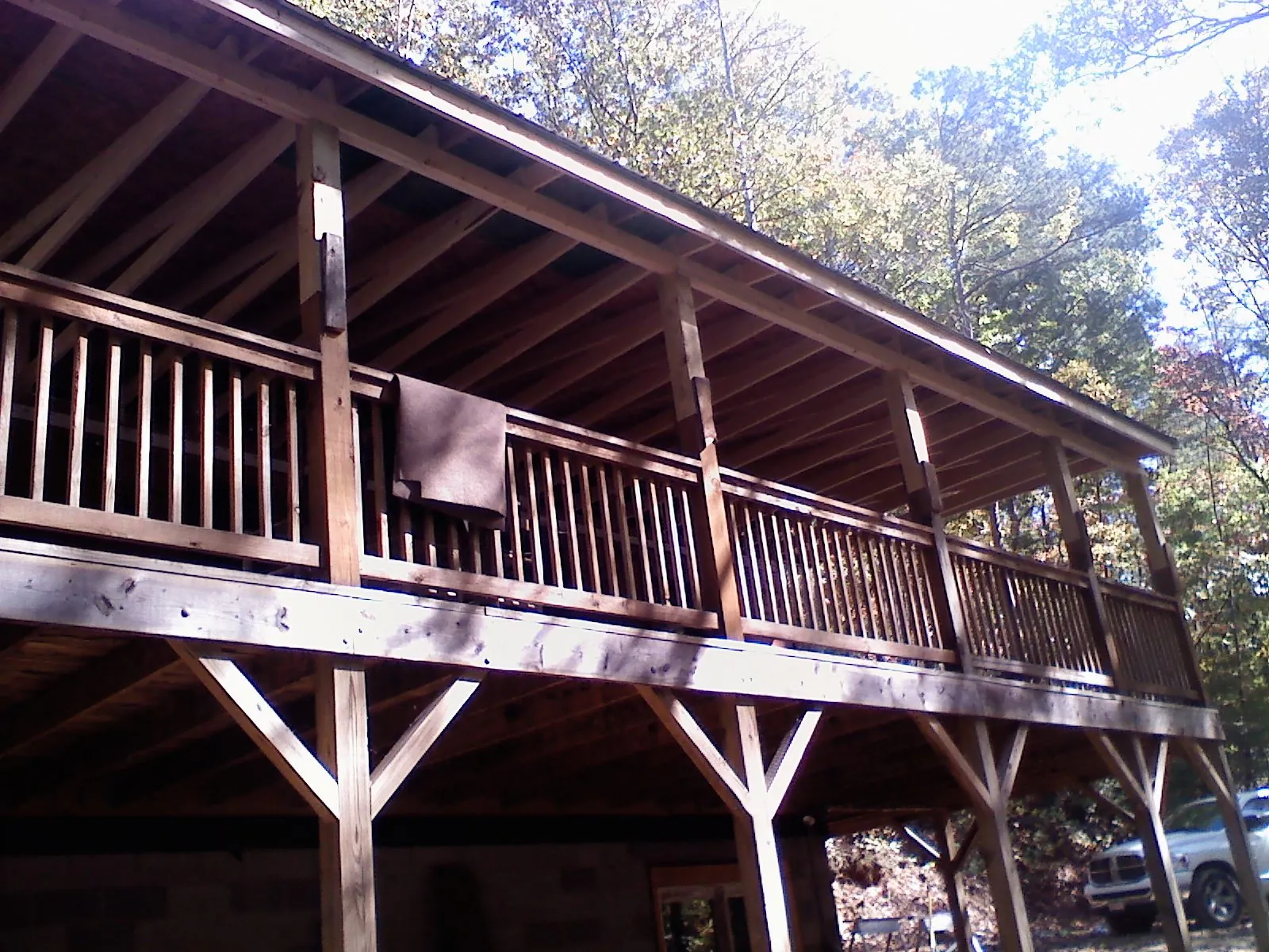 Timber framing under a new elevated porch and deck — Roof Leak Repair in Arnaudville by Roofing Brothers